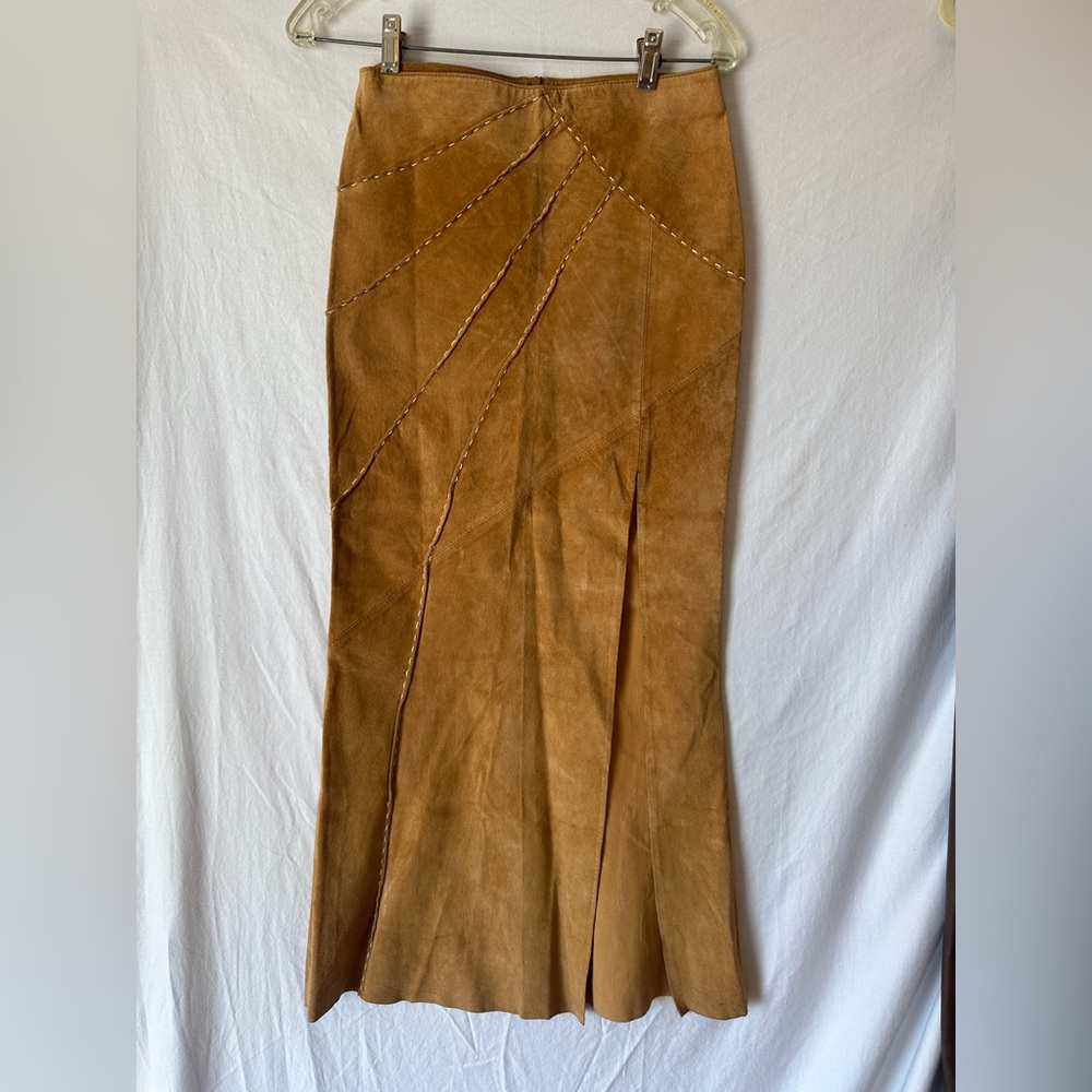 Arden B Camel Maxi Skirt